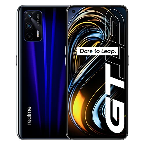 realme GT 5G Smartphone 8GB 128GB, 120Hz AMOLED a schermo intero, Snapdragon 888 5G, batteria da 4500mAh, tripla fotocamera da 64MP, versione Global, presa EU, blu