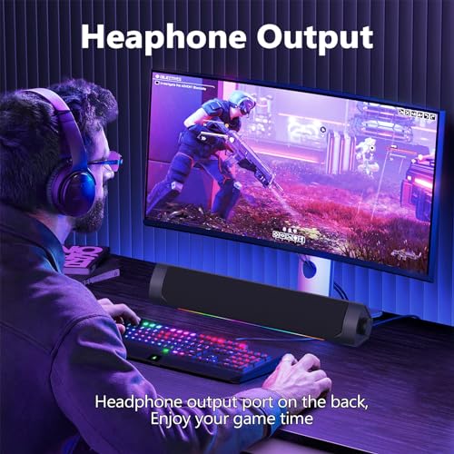 Lxtnfu Usb Computer Speakers For Desktop Pc,Bluetooth Pc Speakers With Headphone Output,2 Ways Connect Usb Powered Wired Speakers For Windows,Linux,Mac Air/Pro Phones thumb #7