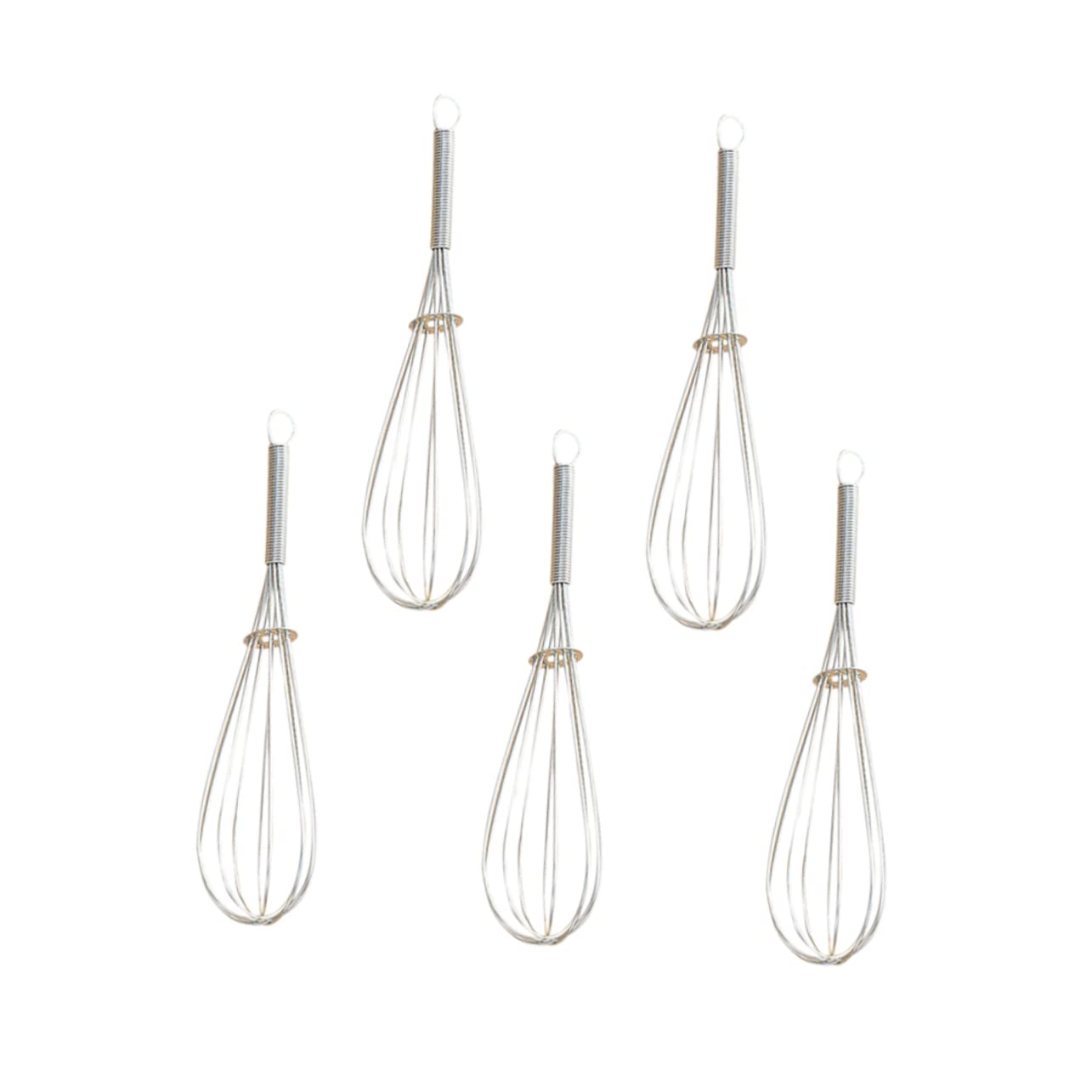 Zerodeko 5pcs Handheld Egg Whisk Manual Balloon Beater for Mixing Eggs Sauces Pancake Batter Kitchen Ergonomic Design for Comfort