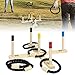 Froadp Ringwurfspiel aus Kiefer, Wurfspiel Set mit 5 Spalten & 5 Nylon-Seilringen, Gartenspiele Outdoor Spiele für Kinder & Erwachsene, Ringwurfspiel für Garten, Park, Familienfeiern, Party
