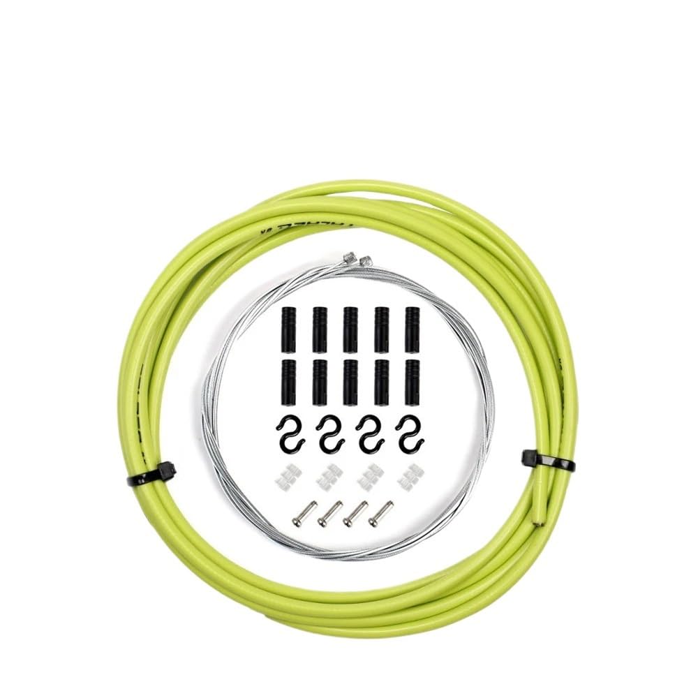 Brake Cable 2m/2.5m Wire for Bicycle Bike Shifters Derailleur Brake Cables Shift Cable 4mm/5mm MTB Road Shifter Line(Shift Green 4mm)