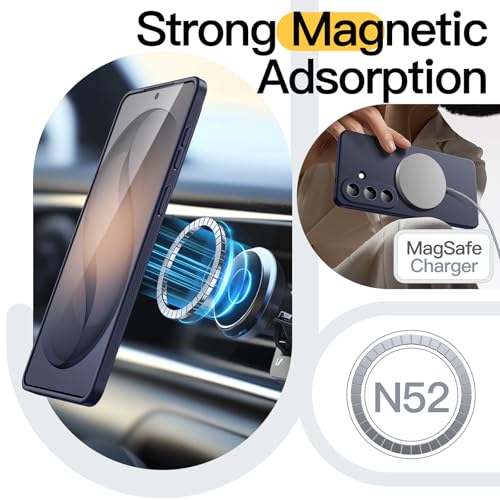 Image of JETech Slim Cover Case for Samsung Galaxy S26 Plus, Compatible with MagSafe, Anti-Slip Grip & Full Camera Lens Protection, Soft TPU Protective Phone Cover, Shockproof (Deep Blue)