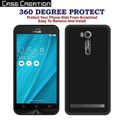 Image of Case Creation Compatible with Asus ZB552KL Zenfone Go (5.5 inch) Back case,Zenfone Go 5.5 (ZB552KL) Slim Flexible Smart Look case with 360 Camera All Angle Protection (Pure Black)
