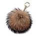 Damen Pom Pom Bommel Anhänger Taschenanhänger Schlüsselanhänger für Handtaschen, Rückspiegel im Auto (Braun)