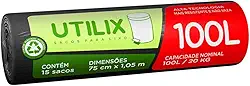 Utilix 100L Preto, Rolo com 15 Sacos para Lixo Dover-Roll
