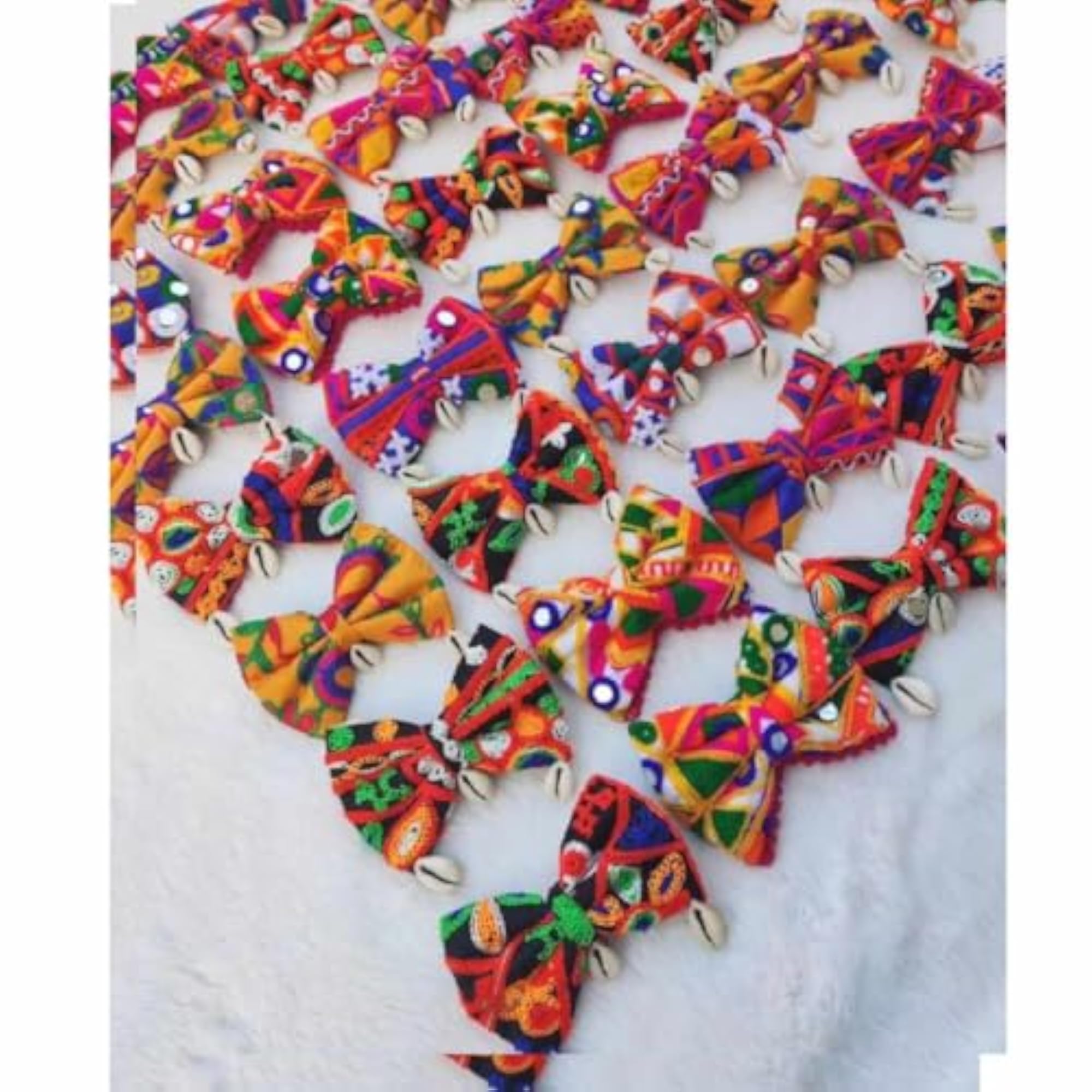Kutchi Lace Hair Clip with Shell Dandiya Night