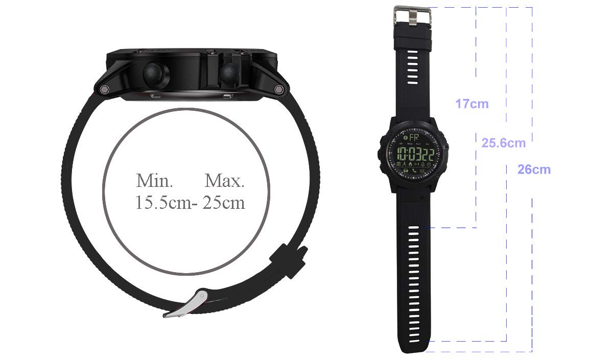 Reloj Deportivo para Hombres, podómetro, Bluetooth, Luminoso, Reloj Deportivo para Estudiantes Reloj Deportivo Resistente al Agua Reloj Inteligente Deportivo multifunción PR1-2 (Negro)