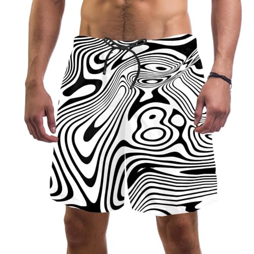 Swim shorts séchage rapide en motif marbre pour homme
