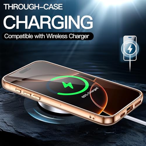 Image of JETech Cover Case for iPhone 16 Pro 6.3-Inch, Non-Yellowing Shockproof Phone Bumper Cover, Anti-Scratch Clear Back (Desert)