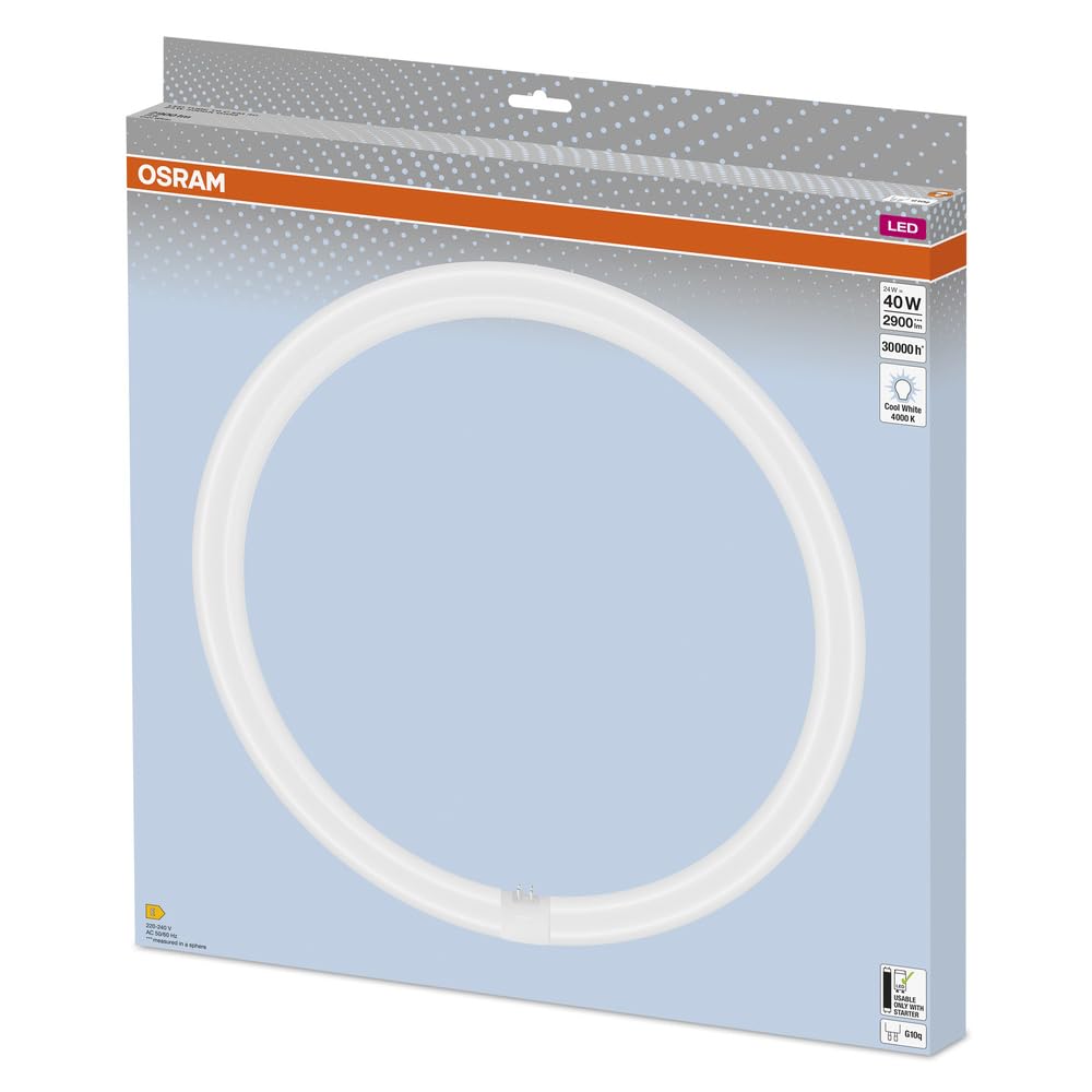 Osram LED TUBE T9C EM 40, ringförmige LED-Röhre, 24W, 2900lm, 4000K, kaltweißes Licht, LED-Alternative für klassische T9-Leuchtstofflampen, lange Lebensdauer, geringer Energieverbrauch
