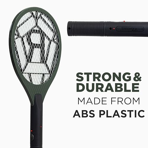 Weird Wolf Heavy Duty Mosquito Racket Bat | Rechargeable Electric Fly Swatter | Mosquito Killer Racquet with 2 Pin Plug and 3 Months Warranty (Dark Green) (Image - 3)