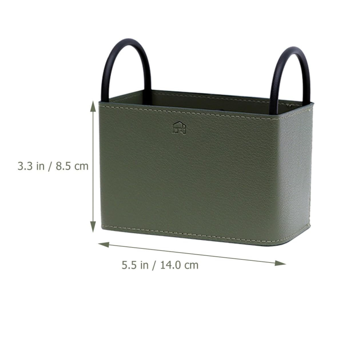 Cesta de Almacenamiento de Pu, Estuche de Almacenamiento, Verde, de Hierro y Pu, para Guardar Mandos a Distancia, Organizador de Escritorio y Tocador
