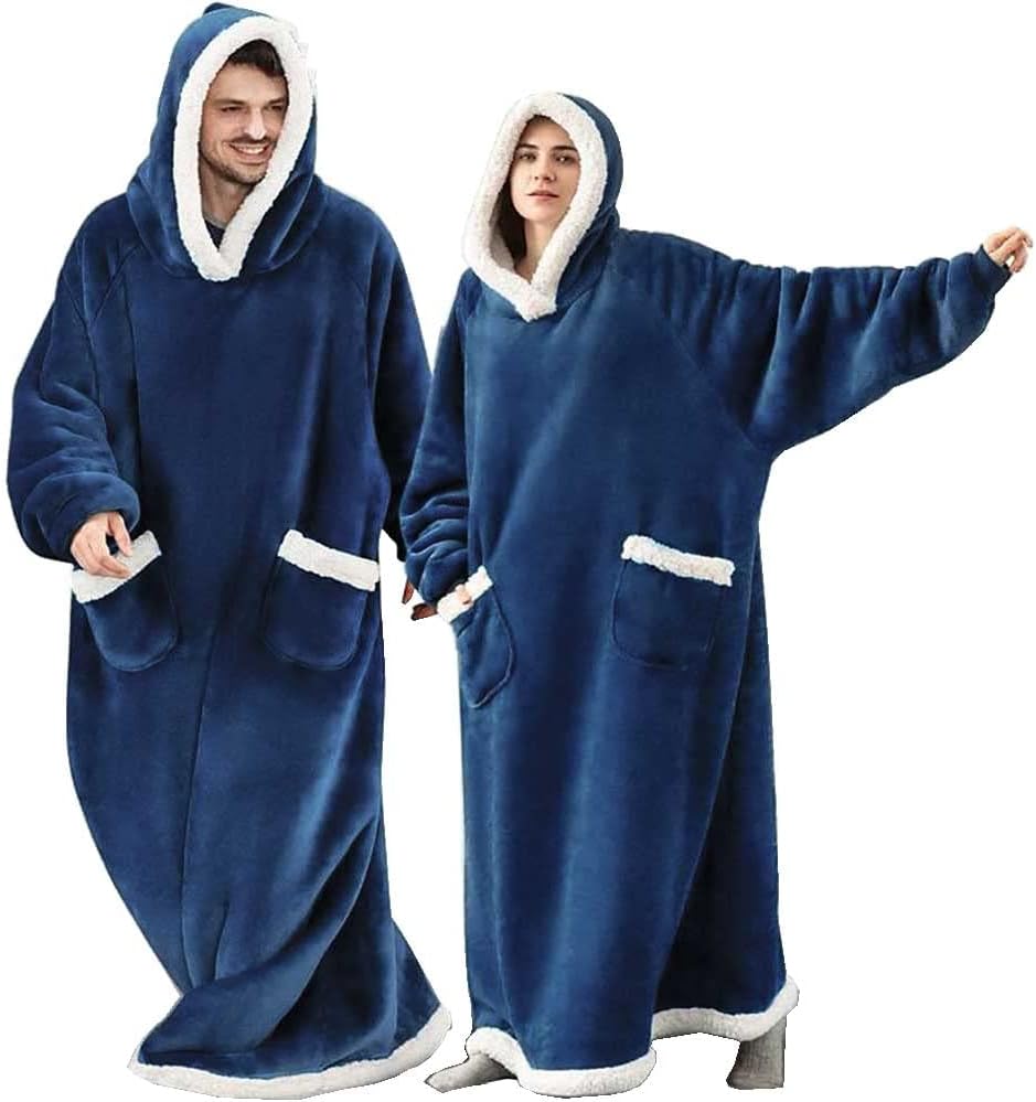 EHEYCIGA Oversized Blanket Hoodie Women Men, Sherpa Fleece Christmas