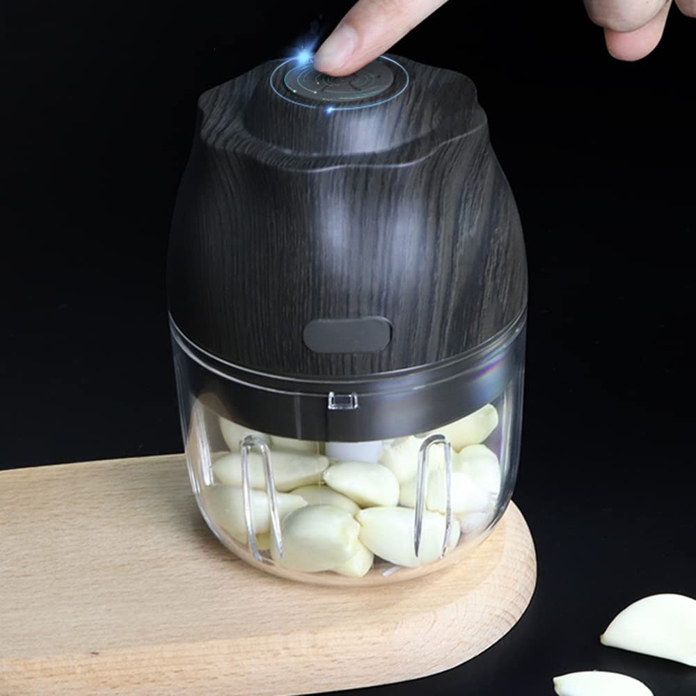 Elektrischer Knoblauchhacker, Mini-Lebensmittelhacker, tragbarer Prozessor für Obst, Paprika, Chili, Gemüse, Zwiebeln, Nüsse, Fleisch
