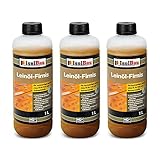 Une huile naturelle de haute qualité pour le bois et les matériaux en bois. Une huile de lin sans résine et double cuisson !