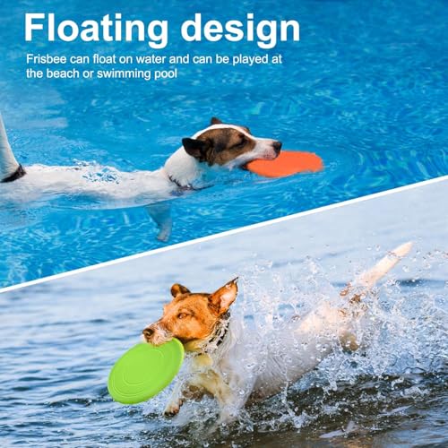 SHSHbuy Hundefrisbee 7 Stück Hunde Frisbees,Hund Scheibe,Gummi Fliegende Scheibe,Frisbee Hund für Hundetraining,Werfen Fangen Spielen Hundespielzeug 18CM