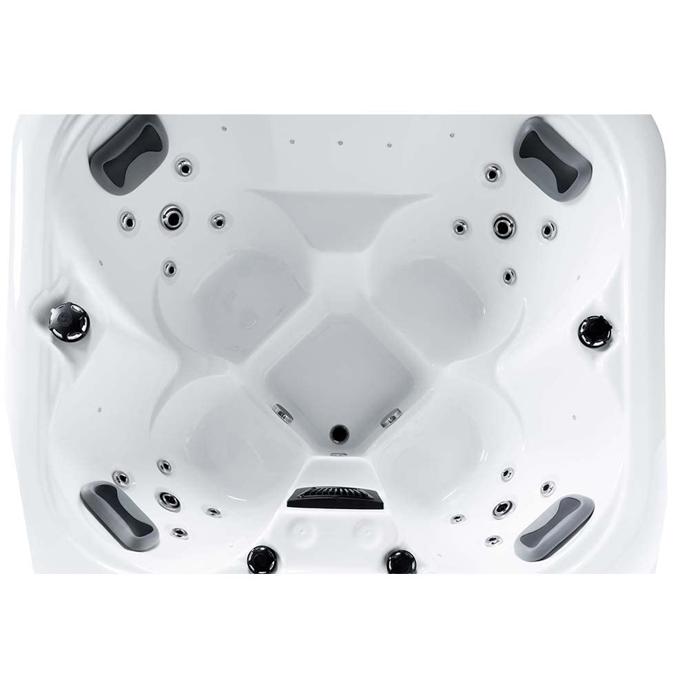 Home Deluxe - Outdoor Whirlpool - SEA Star Pure - Maße 180 x 160 x 79 cm - Inkl. Heizung, 19 Massagedüsen und 15 Lichtquellen I Außen Whirlpool Spa für 4 Personen
