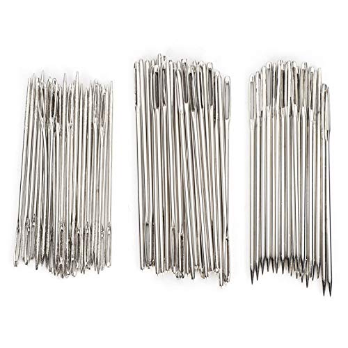 Big Eye Embroidery Needles, Sewing Needles Large Eye Hand Sewing High Hardness Steel Hand Quilting Needles for Doll Making Webbing Carpet (Velvet Needle Set (24 Pieces Each for Velvet No.)