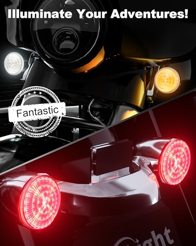 Image of LX-LIGHT New Upgrade 2 Inch 1157 LED Turn Signals Front Rear Kit Compatible with Touring Dyna Softail Sportster Street Glide Road Glide Iron 883 Motorcycles (4PCS)