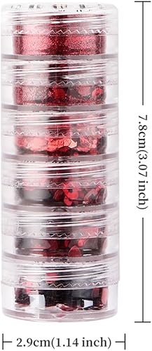 Miniatura 6 de Arte de uñas con purpurina y lentejuelas para el día de San Valentín, diseño de uñas de corazón rojo, diseño de uñas en polvo, hexágono, copos de