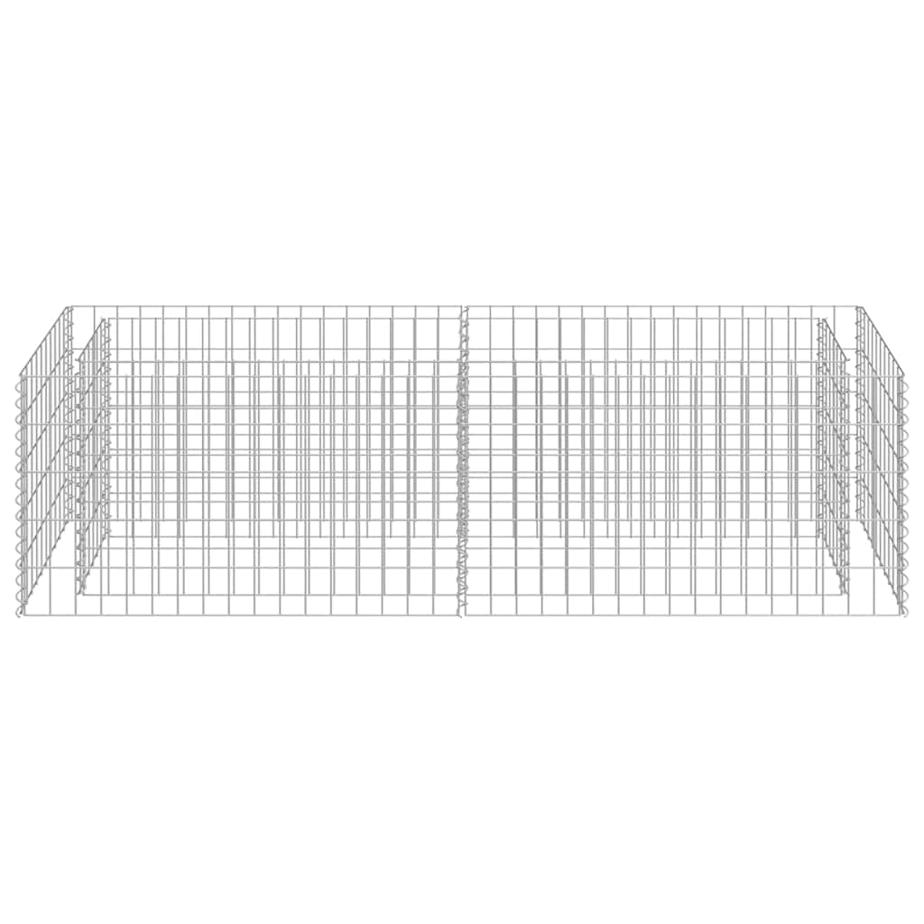 vidaXL Lit Surélevé à Gabion Acier Galvanisé Argenté 180x50x50 cm Jardinière