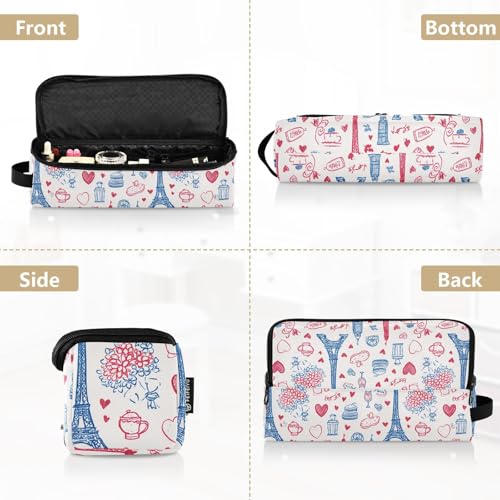 Bolsa de viaje Paris Love Red White para herramientas de cabello, organizador resistente al calor y gran capacidad para planchas, rizadores y accesorios miniatura 5