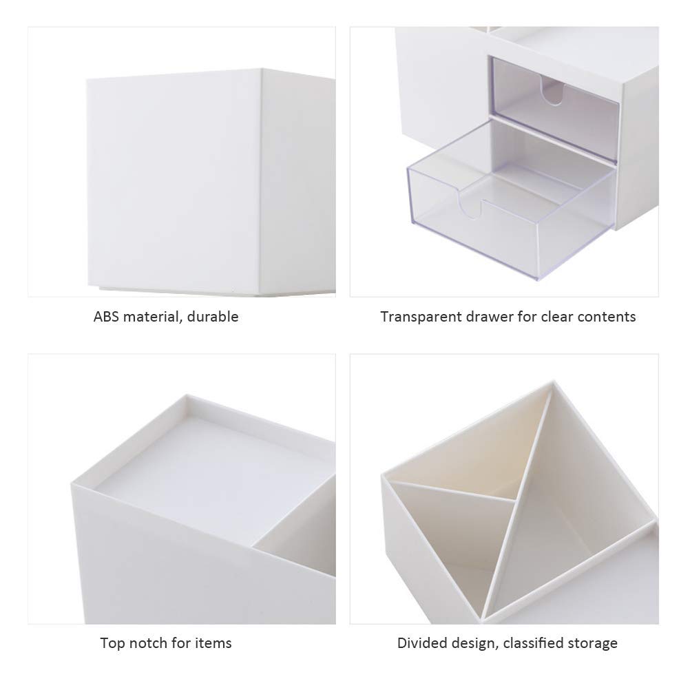 Organizador de Maquillaje cosmético con cajón Caja de Almacenamiento de cosméticos Organizador de plástico para artículos de papelería de joyería (Azul)