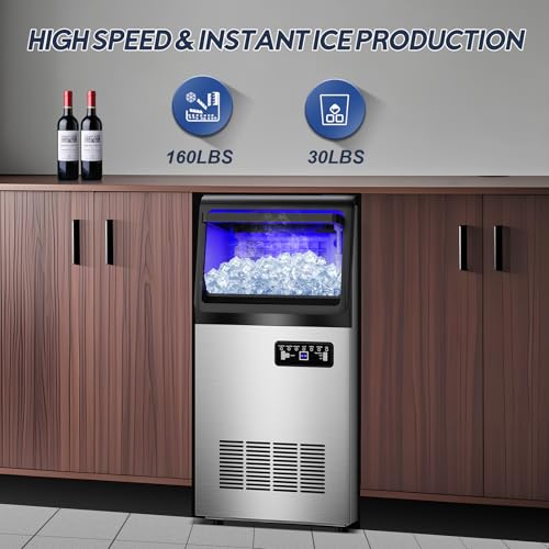 Máquina para hacer hielo 130 lb/24h con depósito 35 lb miniatura 2