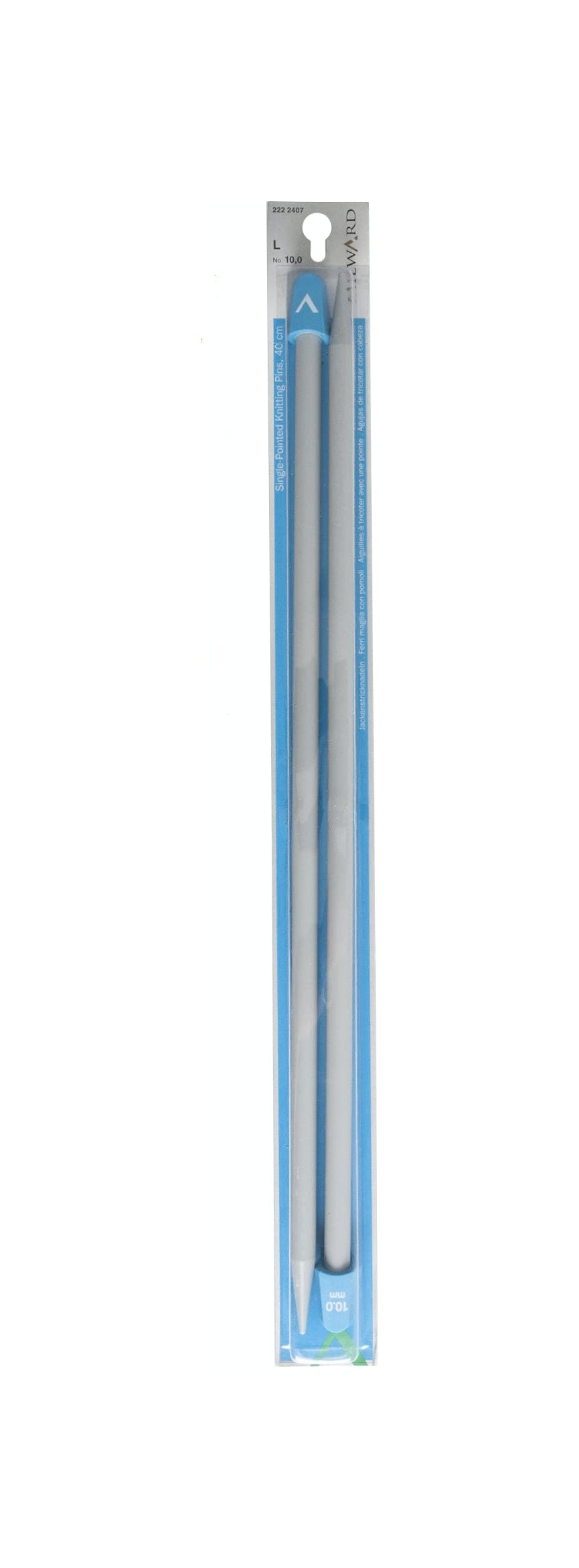 Milward Single Point Knitting Needles, 40cm, Silver Grey, 10mm, 10.0mm