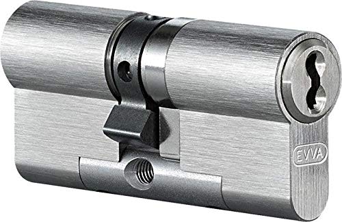 EVVA 4KS Doppelzylinder mit 3 Schlüssel + Sicherungskarte, Hochsicherheits-Zylinderschloss, einzelschließend oder gleichschließend, Schließanlage, Türschloss, Länge A:36 mm I:27 mm Cover