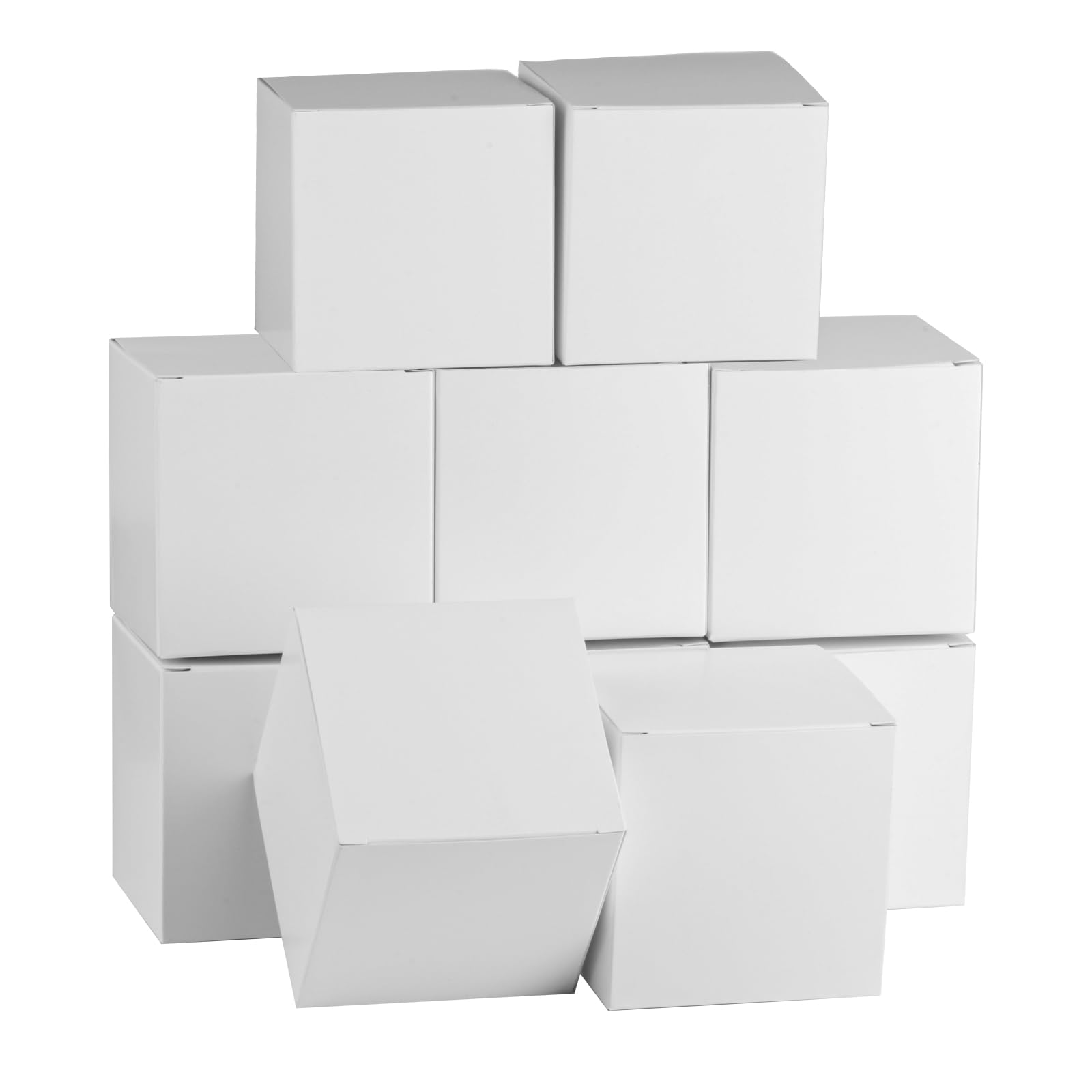QBXMY7 10Pcs Small Gift Boxes with Lids,Mini White Gift Box,Cardboard Paper Present Box Favour Box,Small Party Favor Boxes for Birthday Wedding Christmas Bridesmaid Gift Box with Lid,3.9x3.9x3.9in