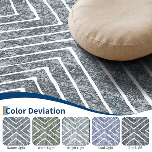 8x10 Area Rug for Living Room Washable Rug Non Slip Large Bedroom Stain Resistant Dining Room Throw Rug Contemporary Accent Carpet Ultra Soft Modern Carpet for Home Decor Office, Dark Grey - Image 6