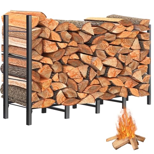 ULIOK 5.3ft Firewood Rack Outdoor Indoor Holder for Fireplace Wood Storage, Firewood Storage Brackets Kit, Heavy Duty Logs Stand Stacker Holder for Outdoor Indoor Patio Deck wood storage firewood rack