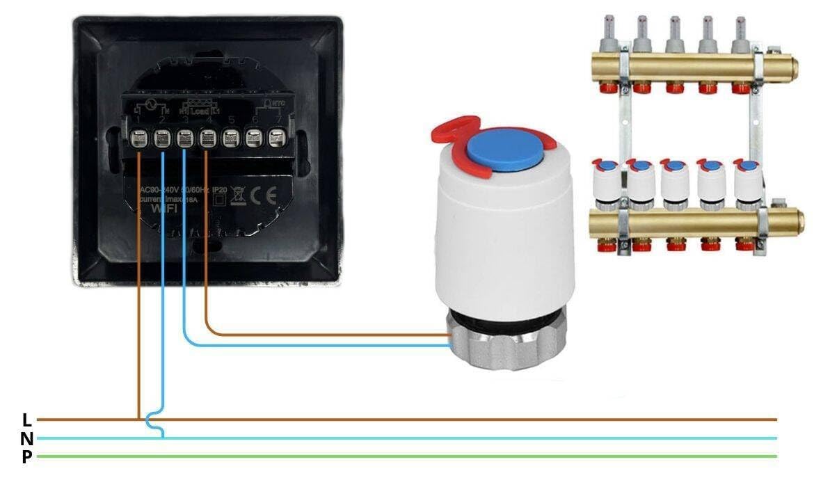 Sone Smart One ZigBee Thermostat Fußbodenheizung Schwarz 16A Tuya | bodenfühler, gateway nötig, touchpanel, kindersicherung, zigbee2mqtt