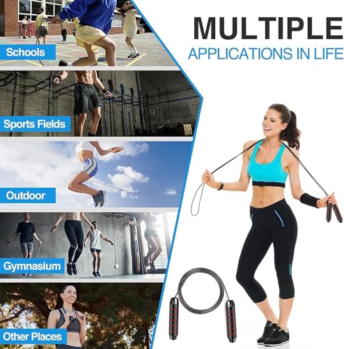 Image of Redify Skipping Rope Men and women and Children Exercise Rope for Exercise Workout & Weight LossTangle Free Jumping Rope for Kids Polyvinyl Chloride rope