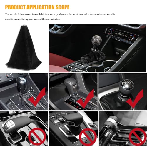 Tecledsn Car Shift Knob Dust Cover, Car Shift Boot, Leather Gear Shift Cover, Universal Car Interior Accessories Shifter Boot Cover for Most Manual/Automatic Vehicles