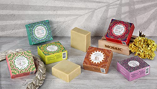 Mosaic All Natural Soaps W/ Organic Ingredients, Shampoo Bar Soap, Vegan Soap, Cold Pressed, Hand Soap, Body Soap Bars For Men And Women, Moisturizing, Soap Bar Gift Set 4.0 Oz (Premium 1) #TOP1