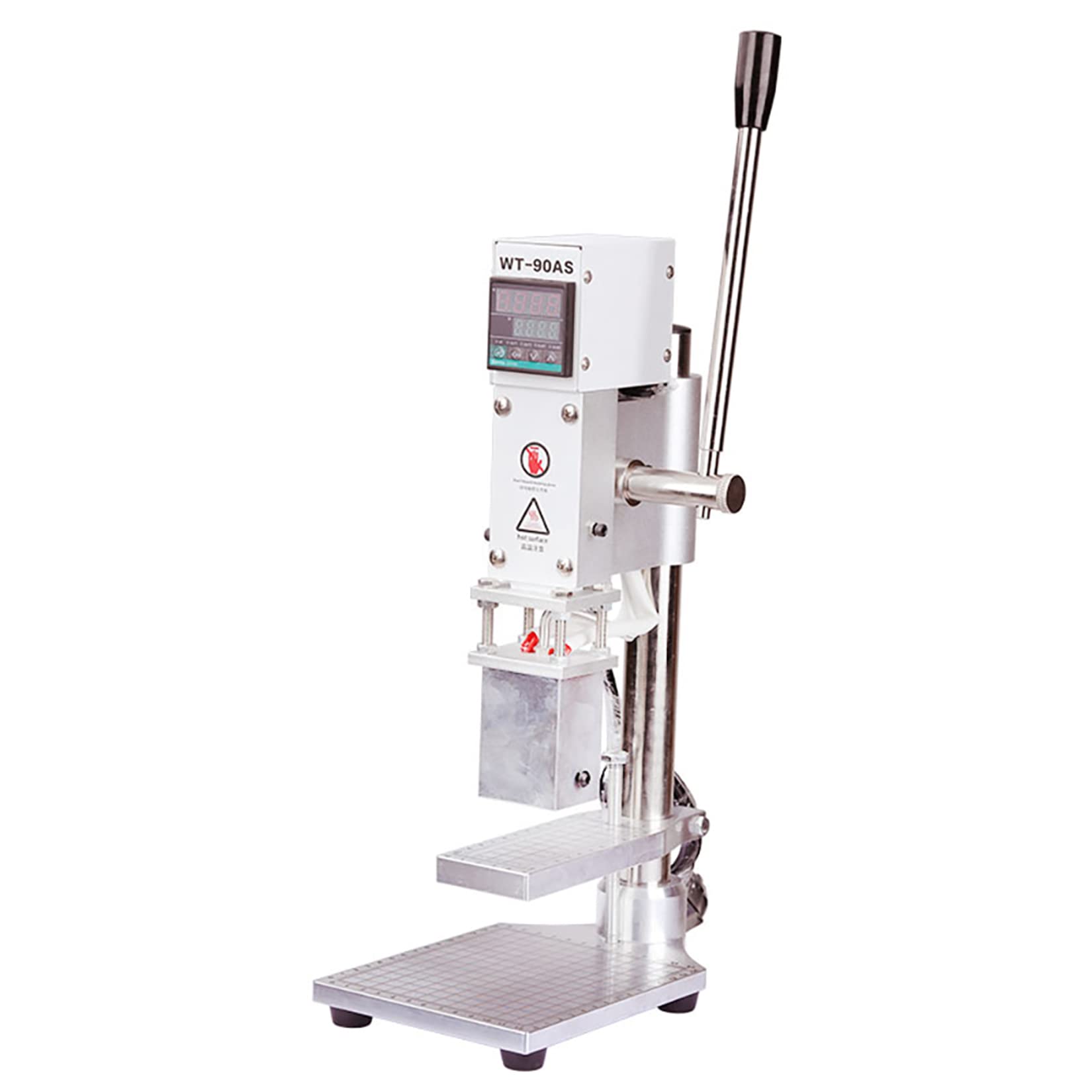 iDili AC110V Manual Leather Shoes Wallet Belt Branding Machine Hot Stamping Machine Logo Embossing Machine 400W 400? Adjustable 0-15CM Stroke