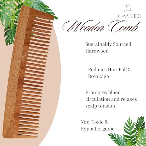 Peine de madera de neem para crecimiento del cabello miniatura 3