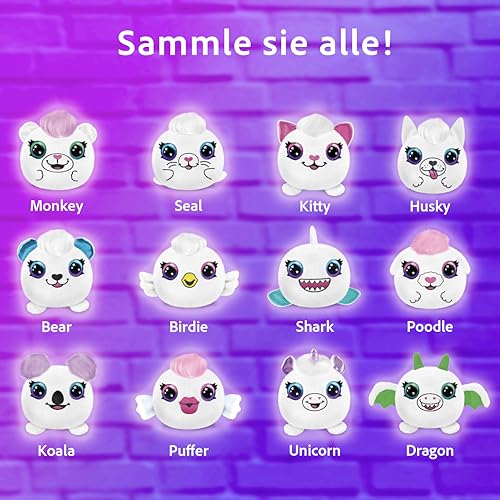 Canal Toys - Airbrush Plush Mini Surprise - Überraschungs-Plüsch bemalen: Hand-Airbrush, 3 Marker & 35+ Schablonen - Waschbar & neu gestaltbar - Sammle 12 Designs - Kreativset ab 6 Jahren - OFG 264