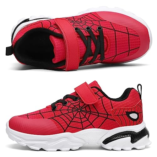 Wolidio Little/Big Kids Boys Girls Sneakers Lightweight Running Tennis Shoes Breathable Sport Athletic Fitness & Cross-Training Shoes Red and Black Size 11 Little Kid