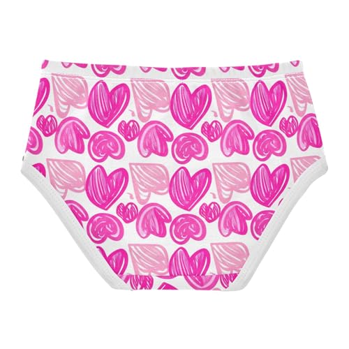 Pink Cartoon Hearts White Girls Underwear Toddler 2t Cotton Panties Little Girl Fancy Briefs Kids Undies2