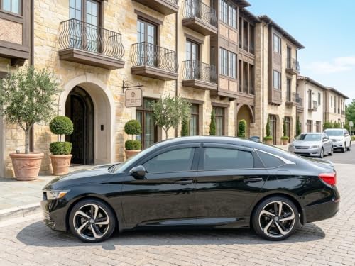 Image of 2018-2022 Tape-On Rain Guards for Honda Accord Sedan Side Window Visor Deflectors 10th Gen LX EX-L Sport Touring Durable Vent Shades 2019 2020 2021