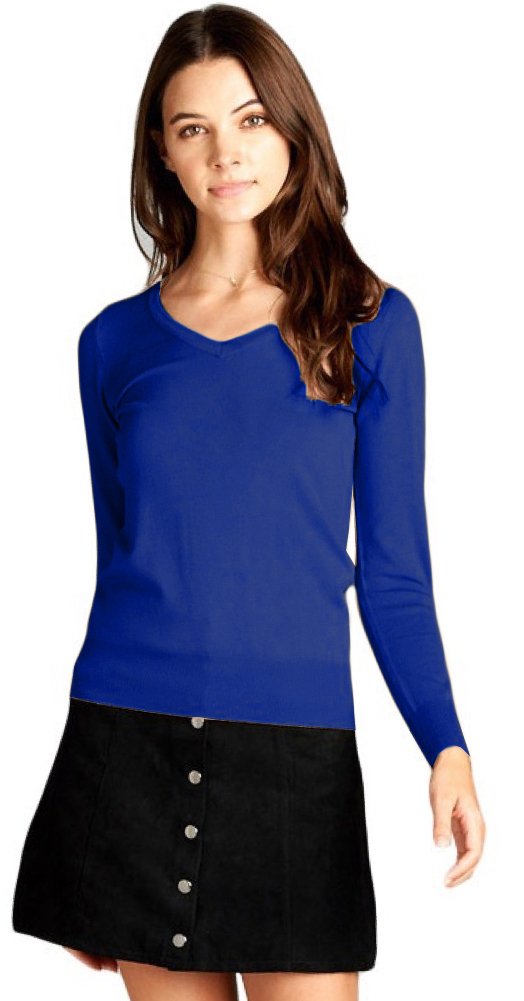 ToBeInStyle Women's Classic Long Sleeve V-Neck Pullover Sweater