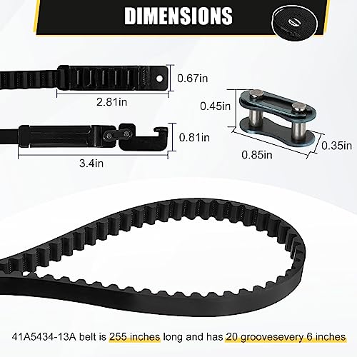 Image of Vanesa41A5434-13 Garage Door Belt 255 inch, Drive Belt for 8FT High Garage Door | 041A5434-13A Replacement Belt Compatible with liftmaster /Chamberlain /sentex Belt Models 3280, 2280, 2280R ,2500, 2580, 3580