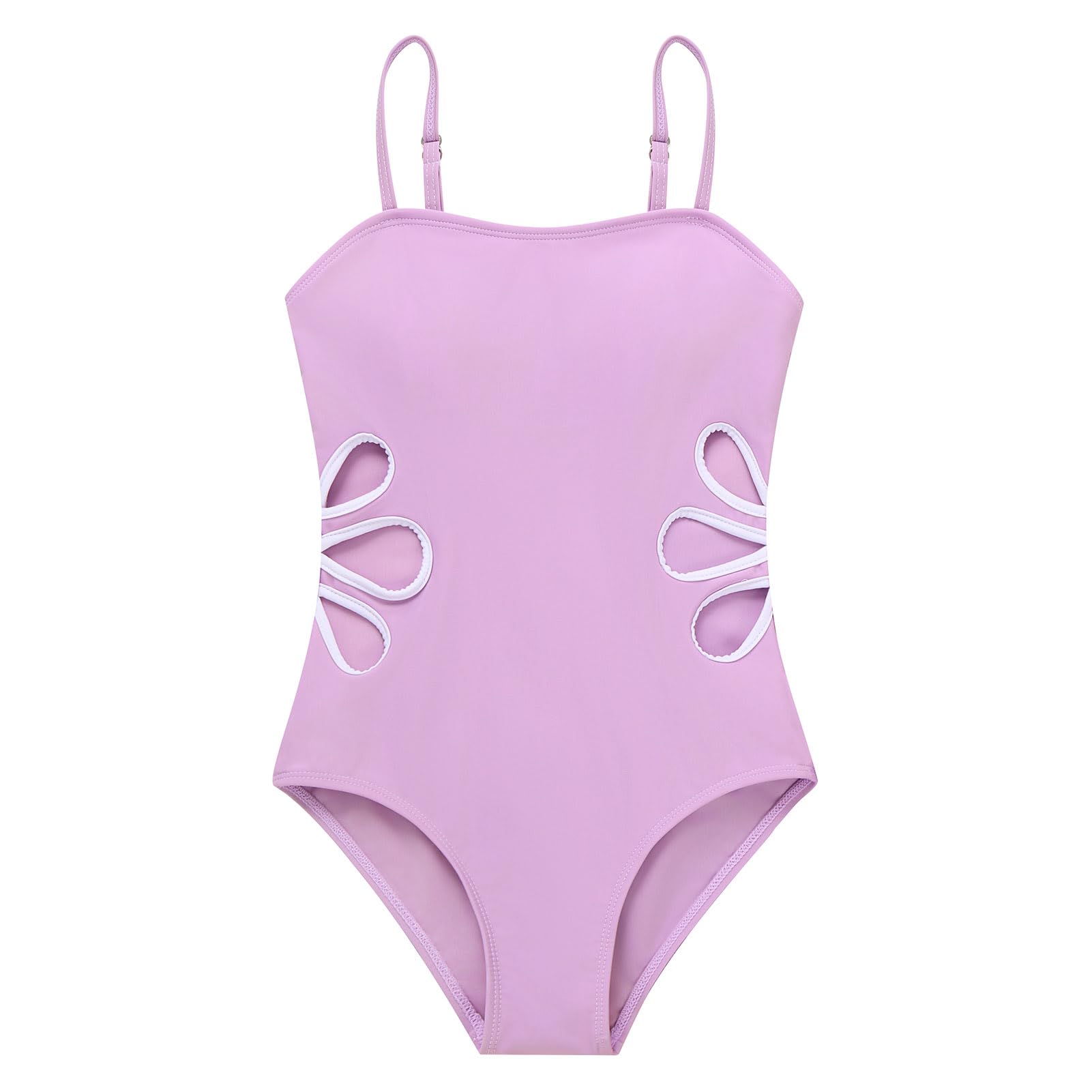 Odizli Maillot de bain pour fille de 7 à 16 ans, spaghetti, fleurs, coupe ajustée, body avec jupe