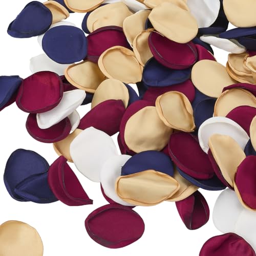 GORGECRAFT 200pcs Pétales de Rose Bordeaux Blanc Bleu en Soie Fausses Fleurs Artificielles Confettis Centres de Table pour Mariage Saint Valentin Soirée...