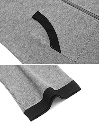 Ekouaer Women Zipper Robe 3/4 Sleeves Loungewear Full Length Sleepwear Pockets Housecoat Long Soft Bathrobe #TOP6