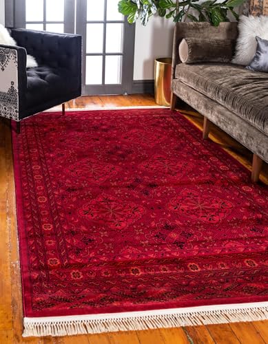 Bokhara Collection Rug 5x7 Red Medium Pile