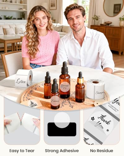 Image of 300Pcs 2 Inch Thermal Label -2x2 Circle Thermal Labels,Self-Adhesive Round Direct Thermal Labels for Custom Stickers, Logo Design, Multipurpose Circle Stickers